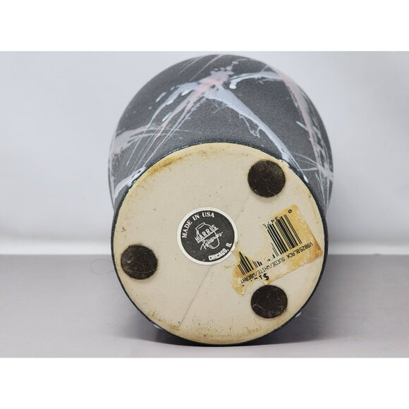 Large Art Stoneware Vase With Abstract Splatter Design‎ Harris Potteries Chicago - Picture 6 of 11